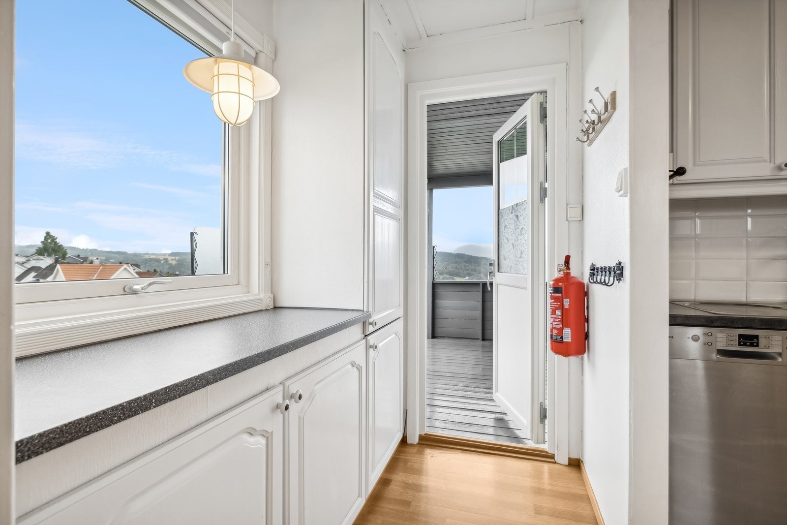 Også fra kjøkkenet har du utgang til terrasse. Galleribilde