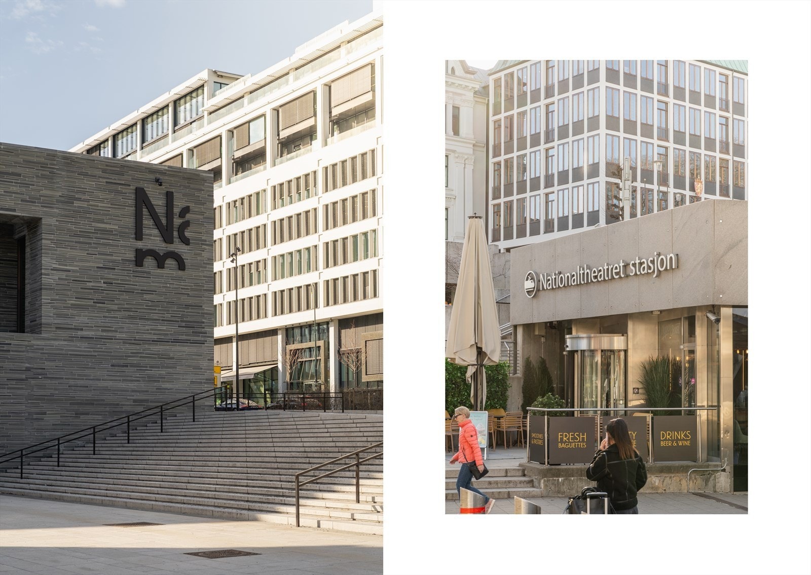 Kort vei til offentlig kommunikasjon som trikk, buss, T-bane og flytog Galleribilde