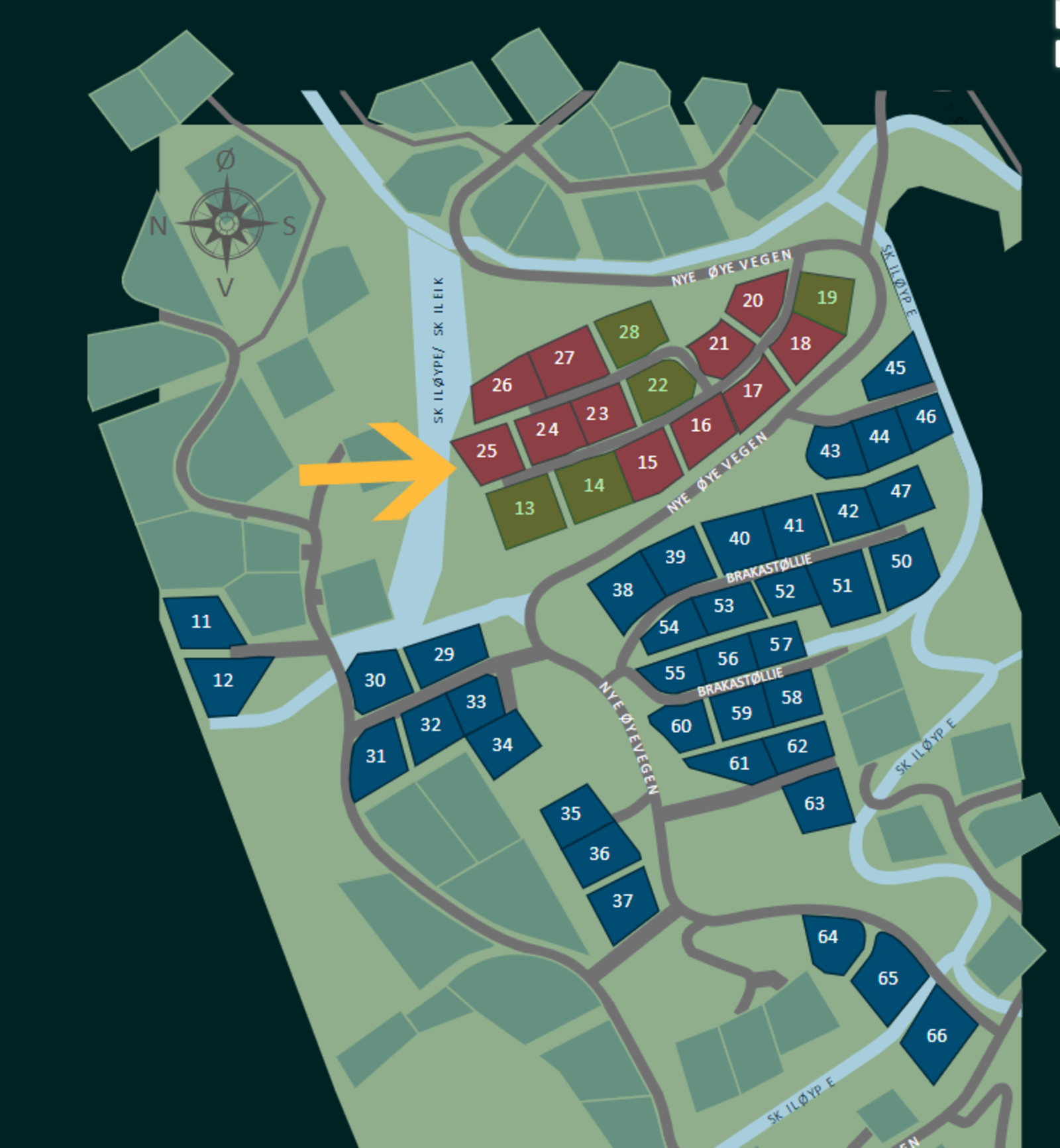 Tomta ligger fint til innerst i blindvei, og med skiløype/skileikområde rett utenfor Galleribilde