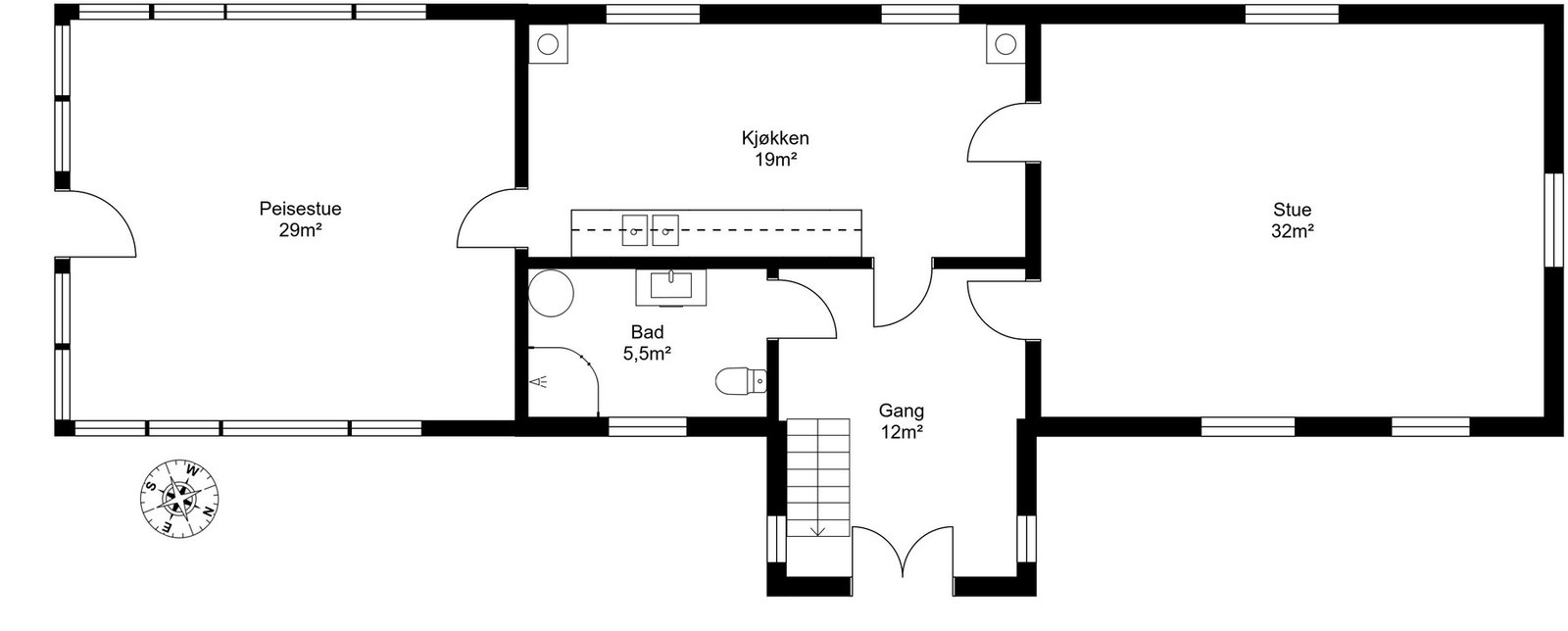 Planskisse 1.etg. Galleribilde