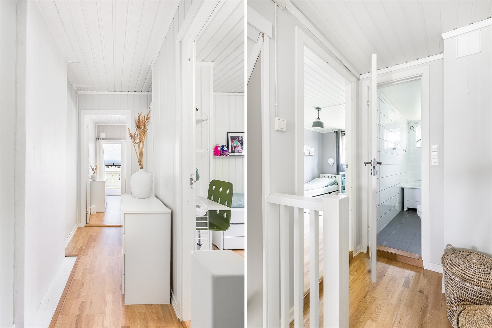 Badet er lett tilgjengelig fra gangen mellom soverommene. Galleribilde