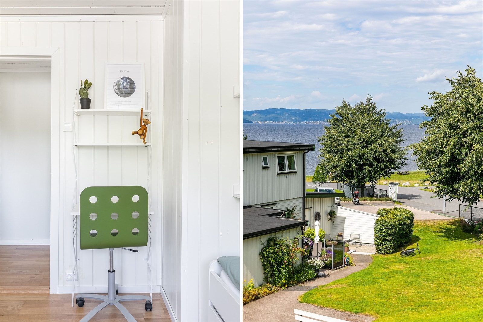 Fin utsikt til fjorden sees også fra midtre soverom. Galleribilde