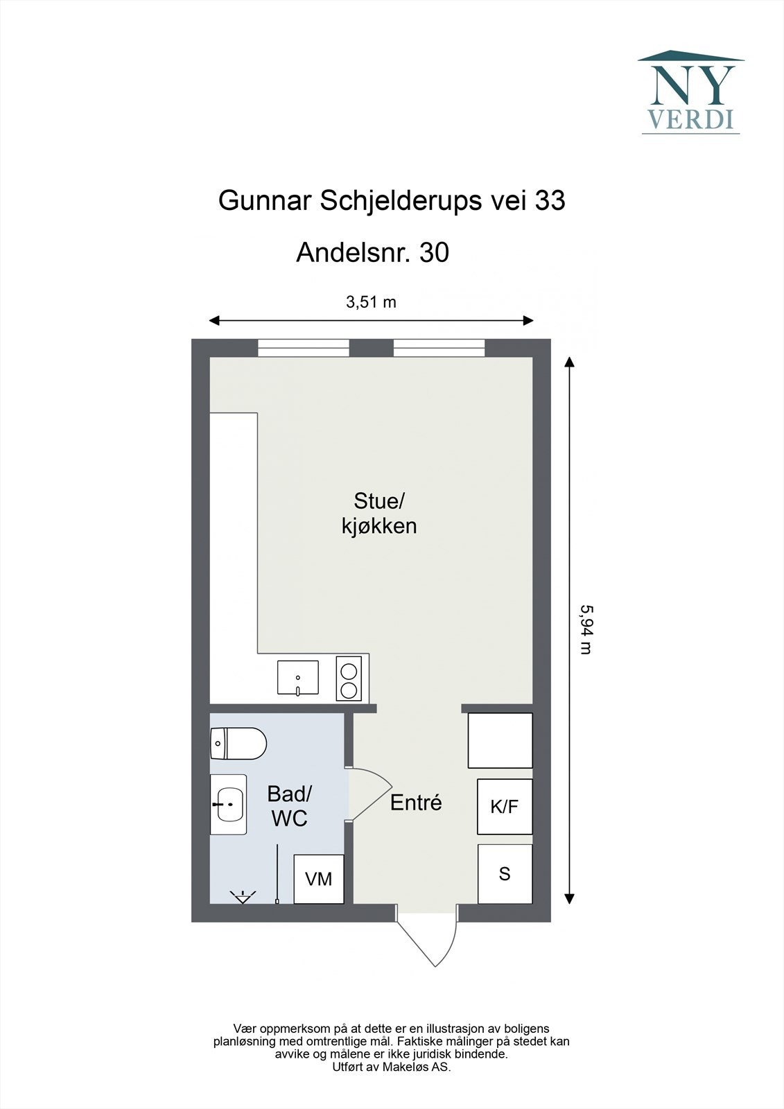 Plantegning leilighet 309 Galleribilde
