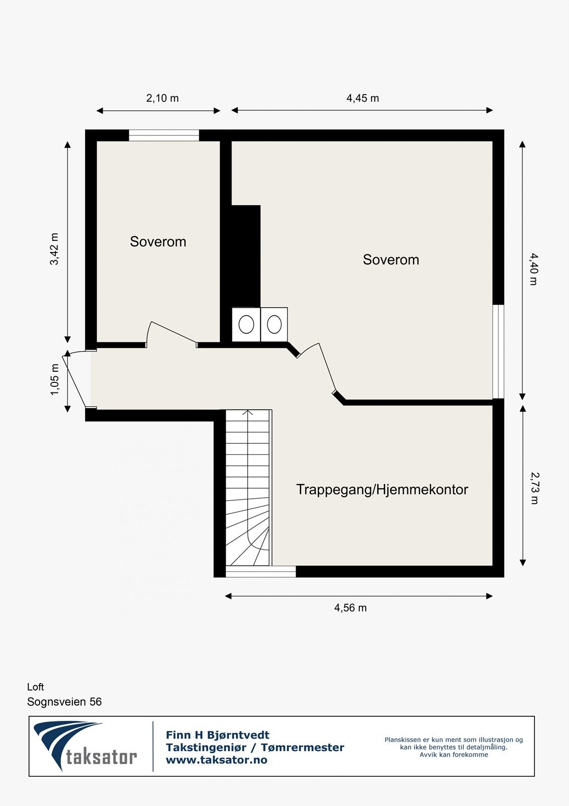 Oppmålt plantegning av loft Galleribilde