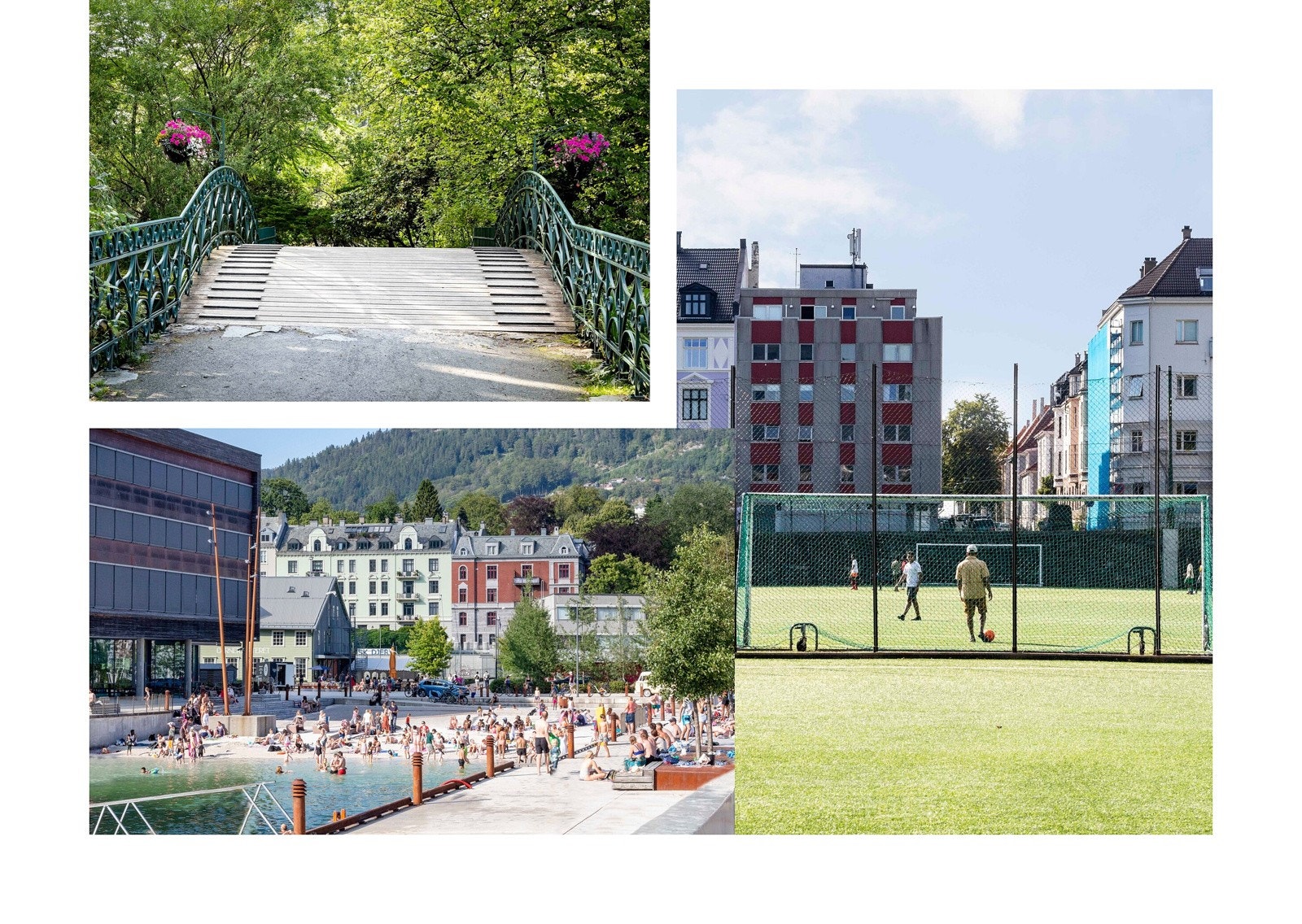 Aktiv? Ta turen til flotte Nygårdsparken med piknikkurven og frisbee, fotballen til kunstgressbanen på Møhlenpris eller badetøyet til bystranden ved BI. Galleribilde