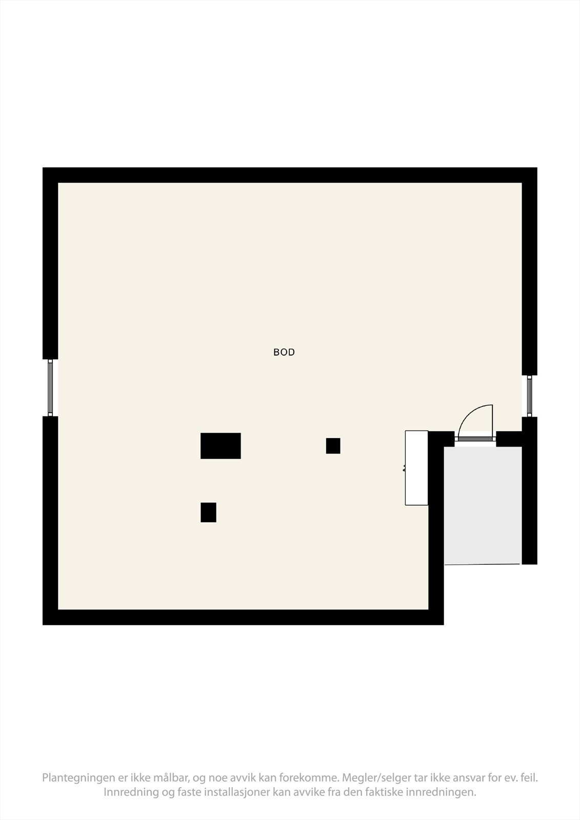 Loftet ligger rett over leiligheten og tilhører i sin helhet denne seksjonen. Det er mulig å sette inn en trapp for å få direkte adkomst. Det går også trapp fra gangen til loftet. Galleribilde