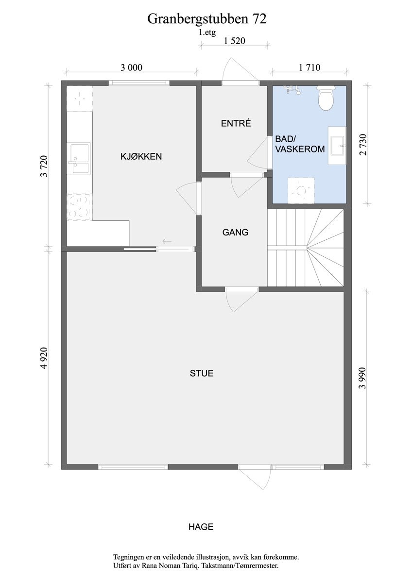 Plantegning 1. etasje Galleribilde