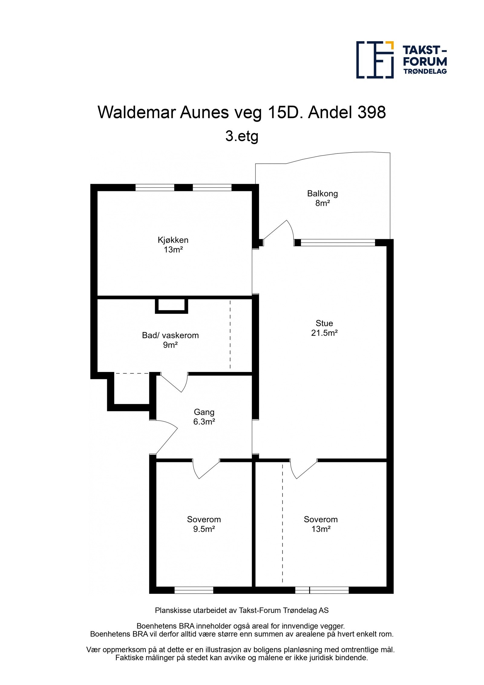 Planskisse tredje etasje. Galleribilde