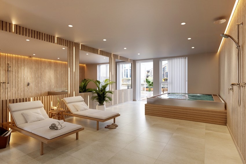 Fellesområder med Spa avdeling, treningsrom, badstue og gjeste leilighet Galleribilde