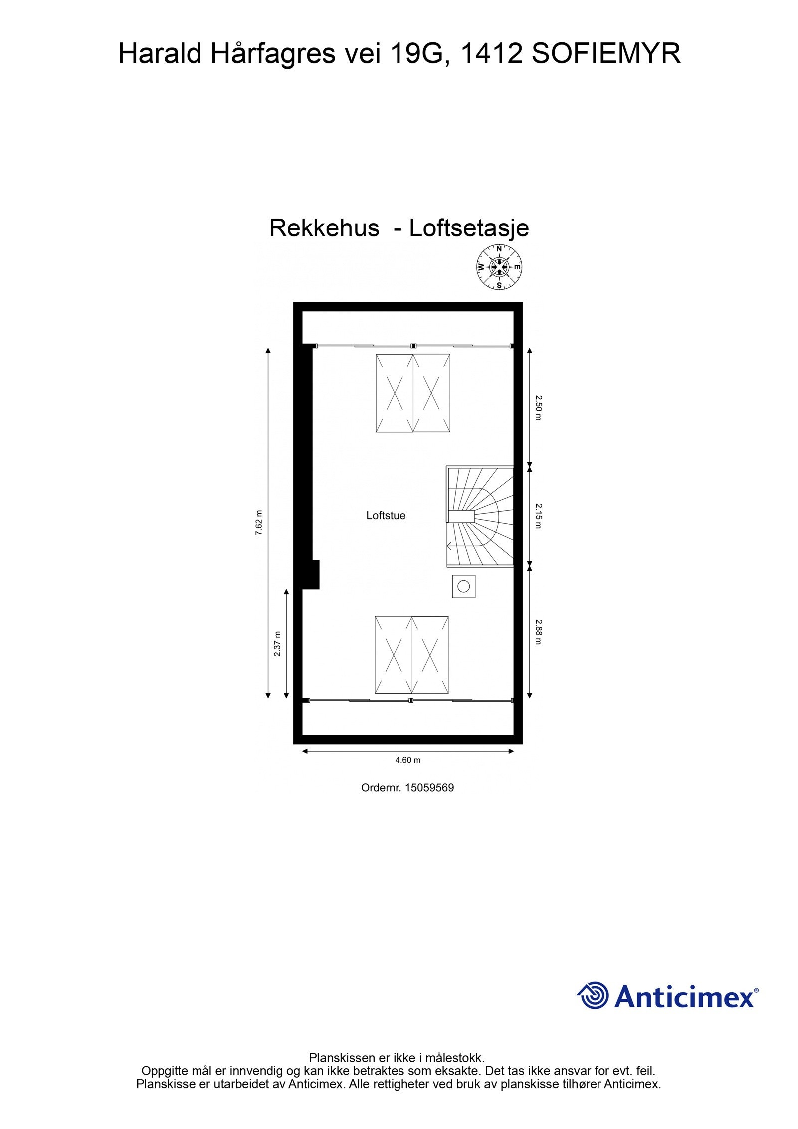 Plantegning loftsetasje Galleribilde