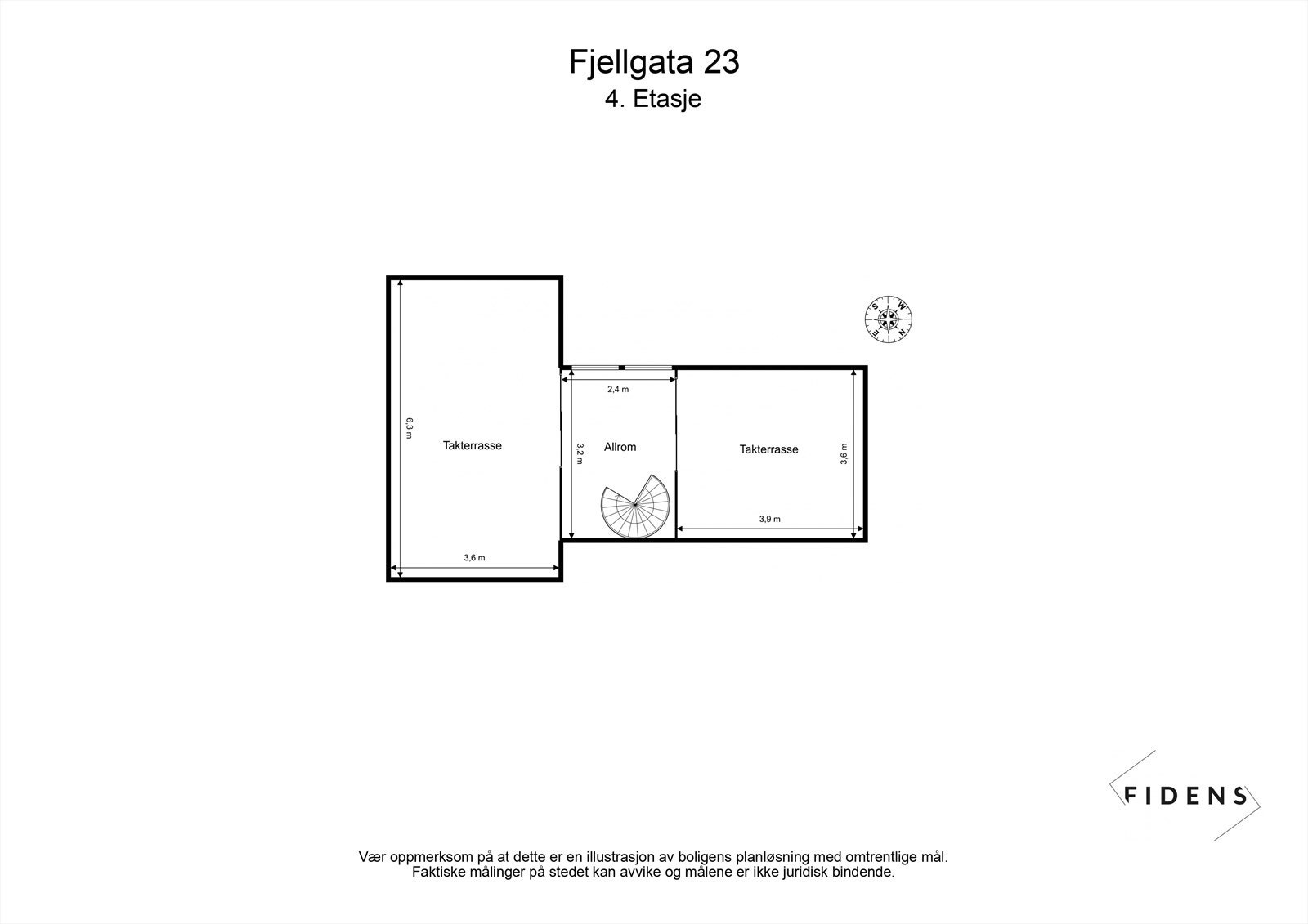 Plantegning 4. etasje Galleribilde
