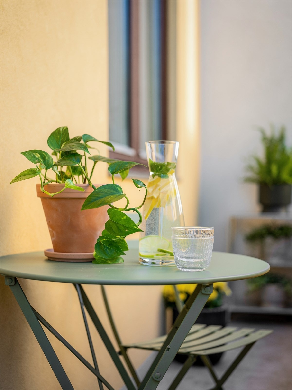 Det er plass til å innrede flere soner med sitteplasser og uteplanter. Galleribilde