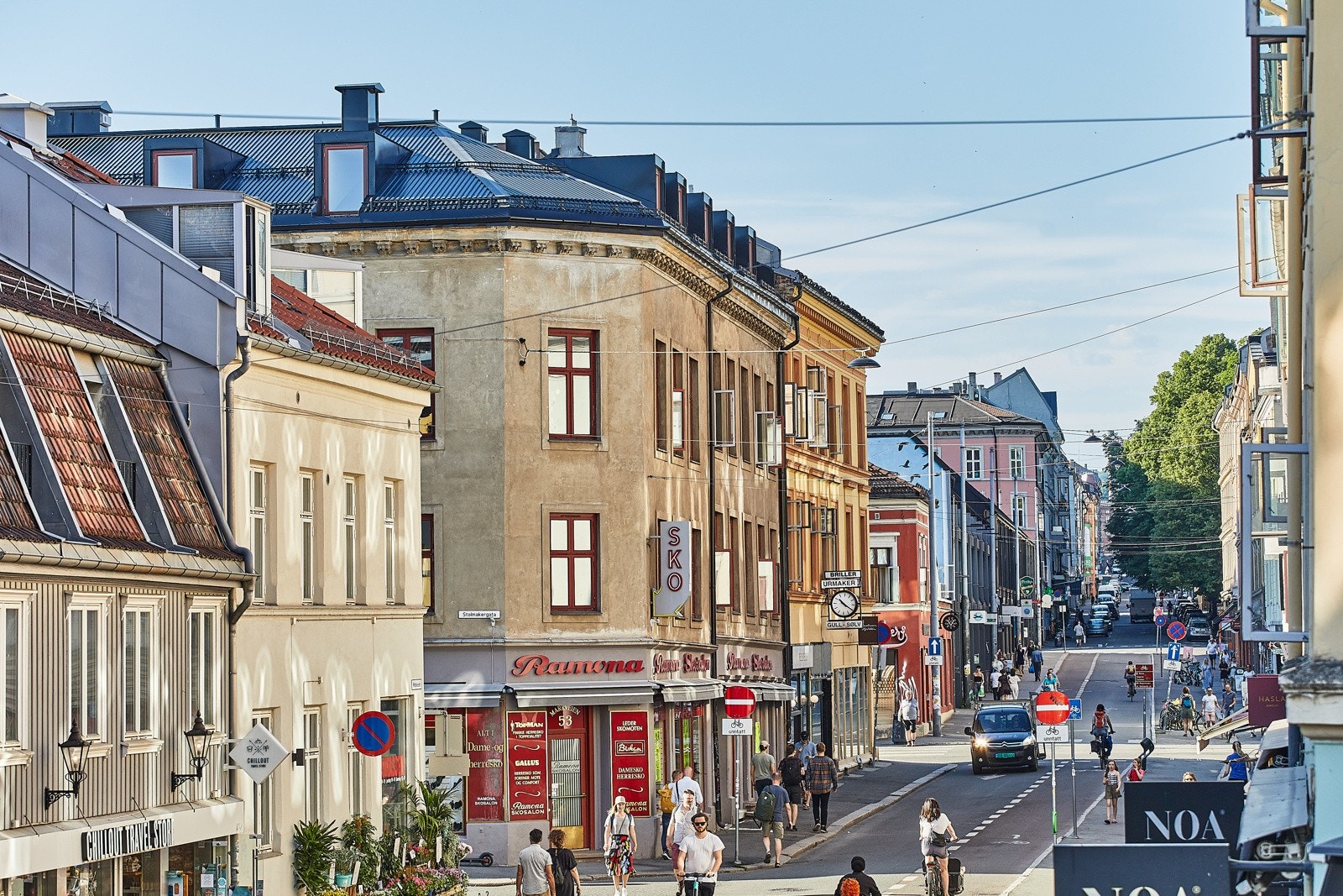 - Bymiljøetaten foreslår å omregulere Markveien mellom Olaf Ryes plass og Torggata til sykkelgate og fortau. - Galleribilde