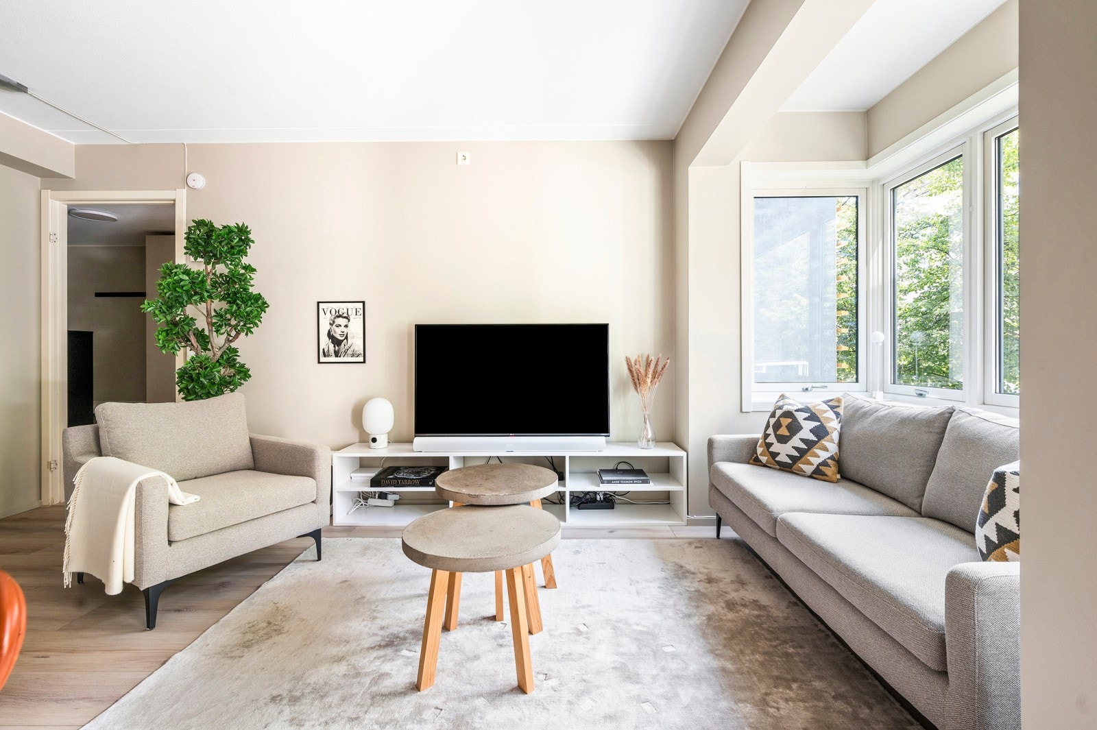 Alle vegger ble malt opp i delikate fargetoner i 2023. Galleribilde
