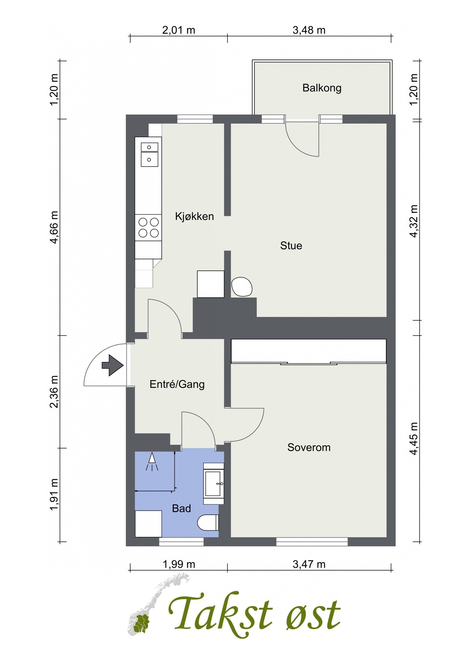 Plantegning - Jens Bjelkes gate 37B Galleribilde