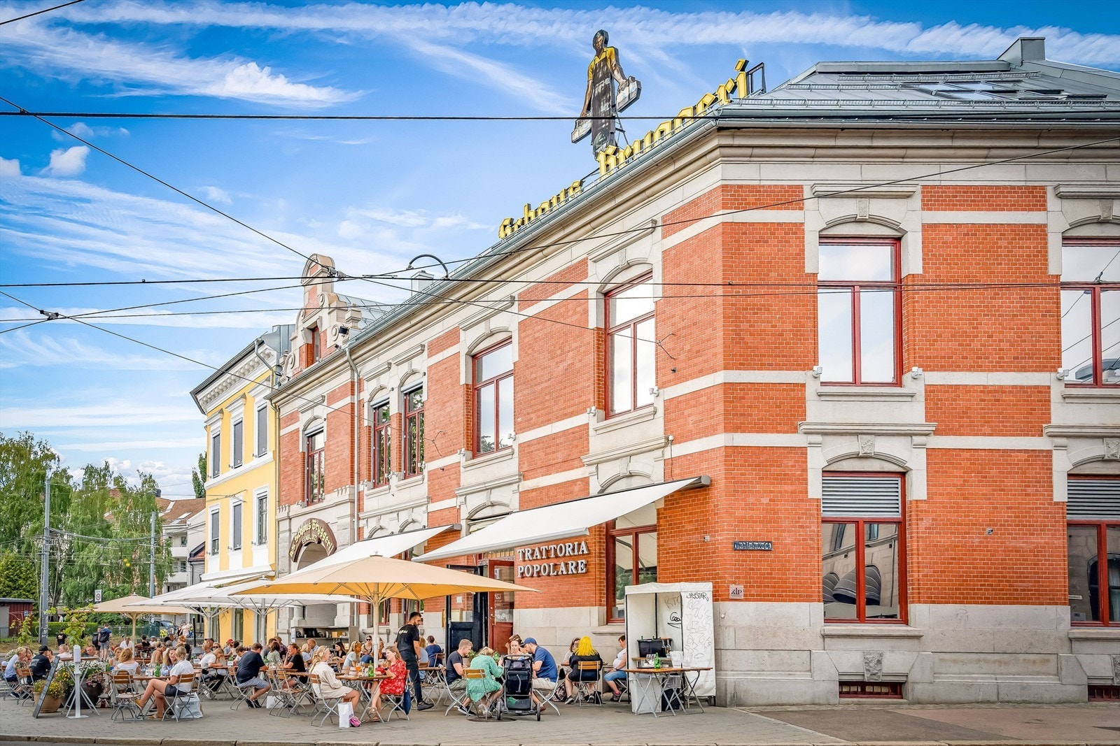 Schous plass med Trattoria Popolare ligger ca. 5 min gange fra leiligheten. Galleribilde