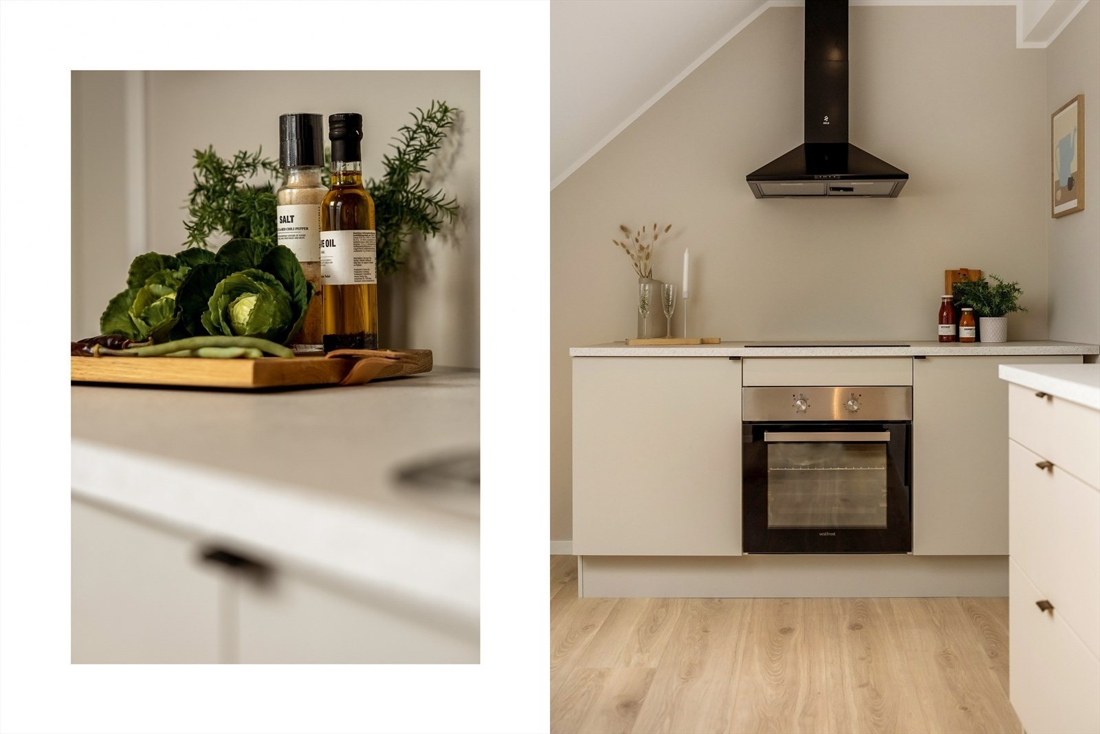 Av integrerte hvitevarer er det induksjonsplatetopp, stekeovn og oppvaskmaskin. Galleribilde