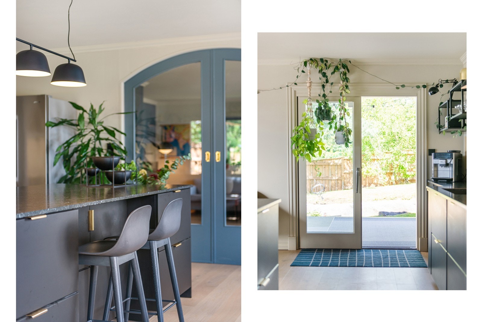 Kjøkken har utgang til nydelig terrasse og hage. Galleribilde