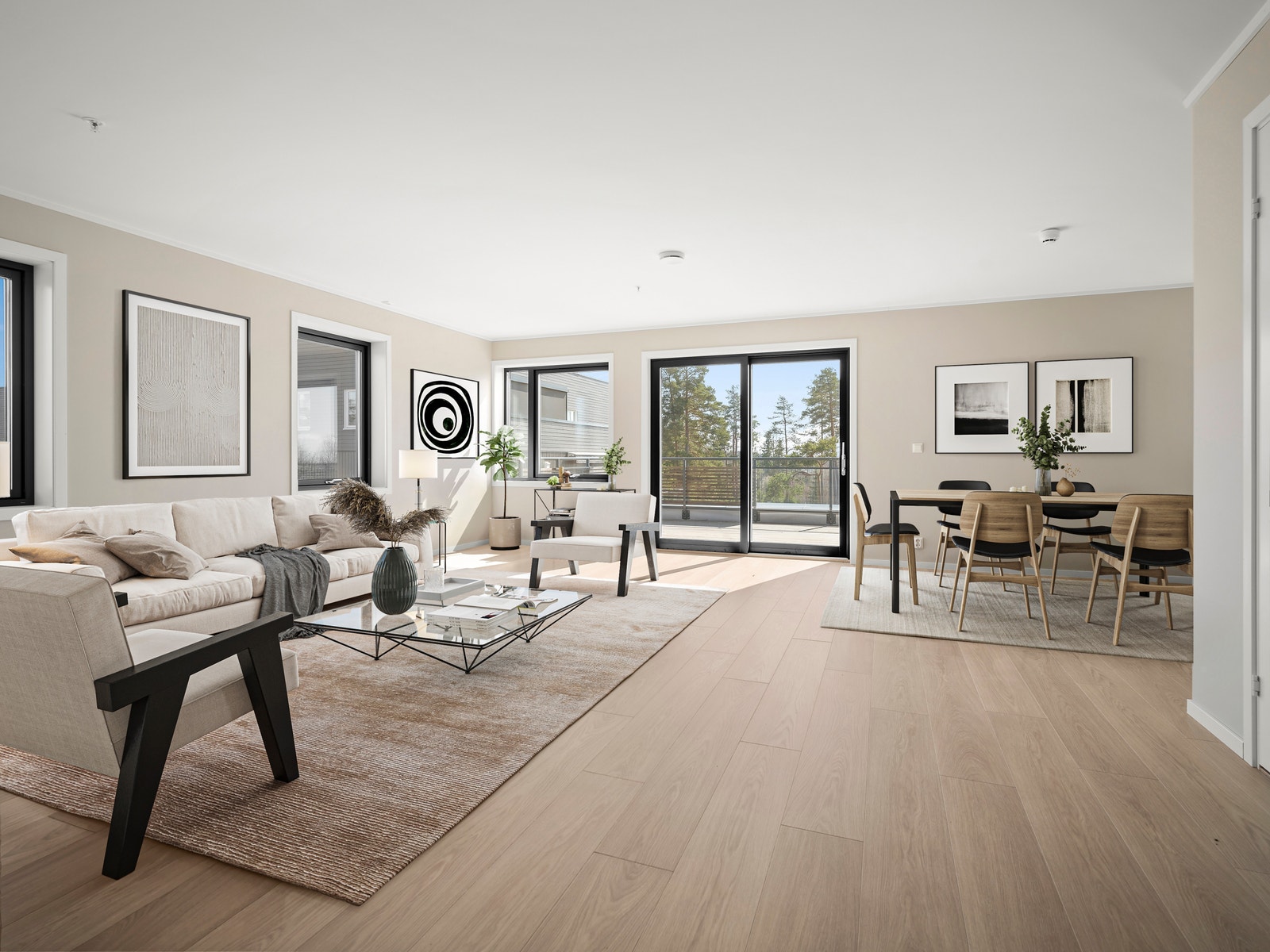 Stue - digitalt møblert Galleribilde