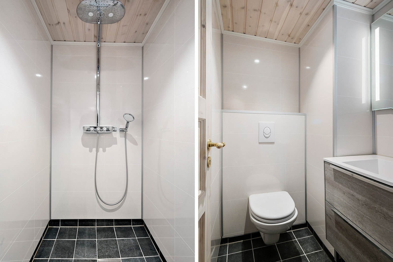Badet i kjelleren ble pusset opp i 2018. Galleribilde