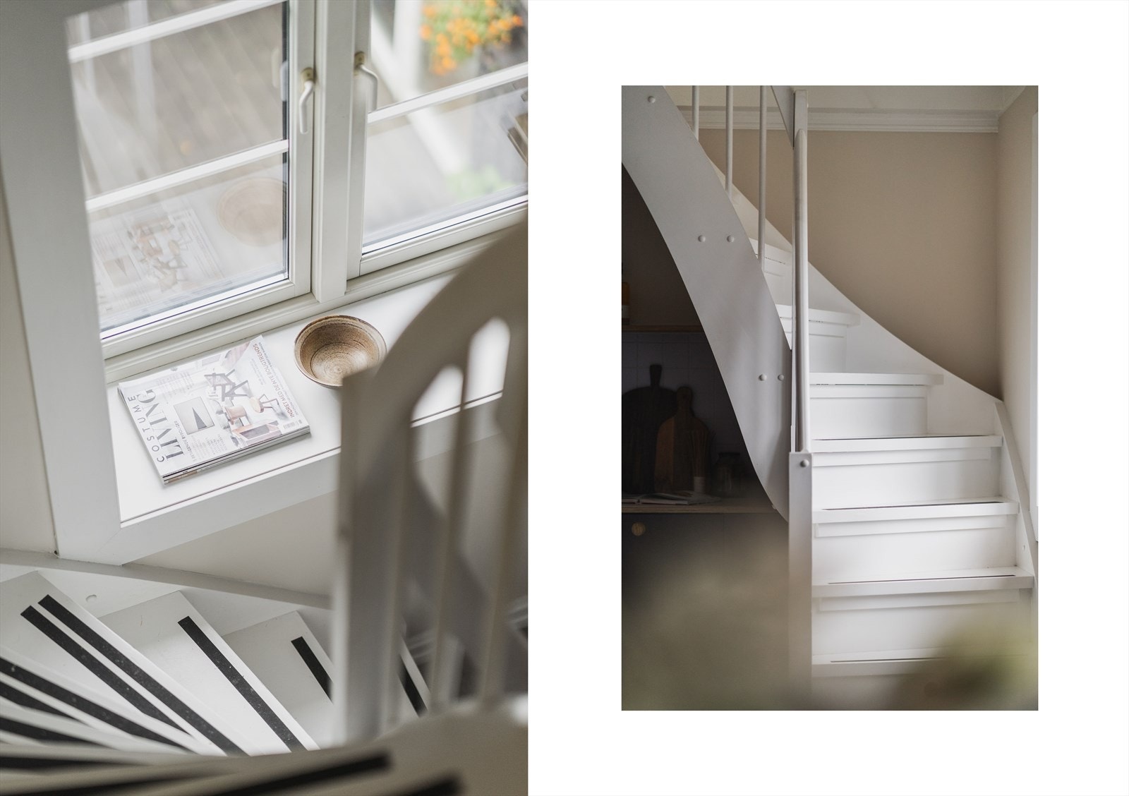 Trappeadkomst til loftsetasjen. Legg merke til de dype vinduskarmene Galleribilde