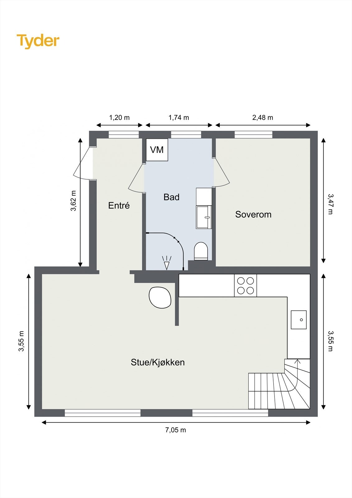 Plantegning 1. etasje Galleribilde