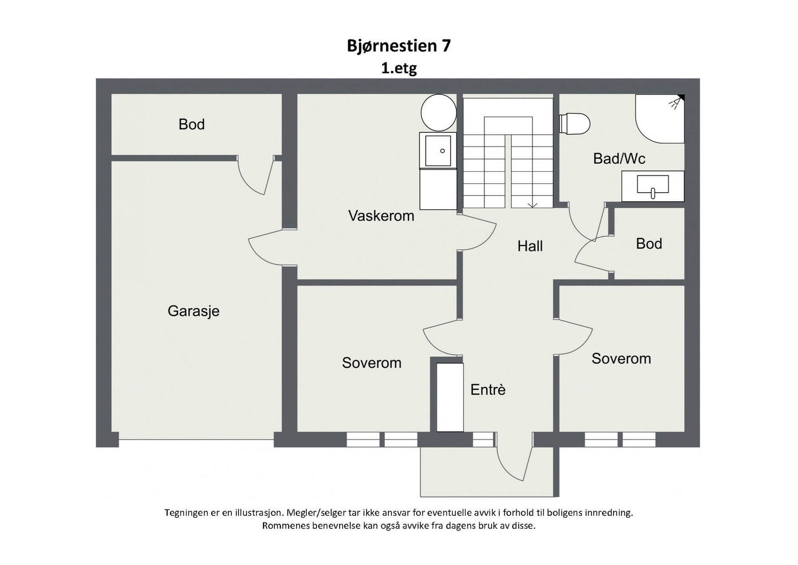Plantegning 2D - 1.Etasje Galleribilde