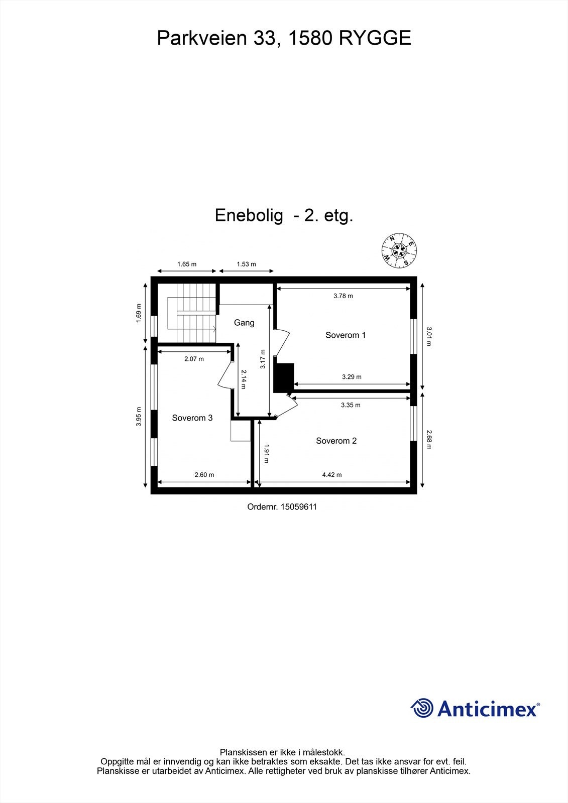 Plantegning 2.etg - veiledende og ikke målbar. Galleribilde