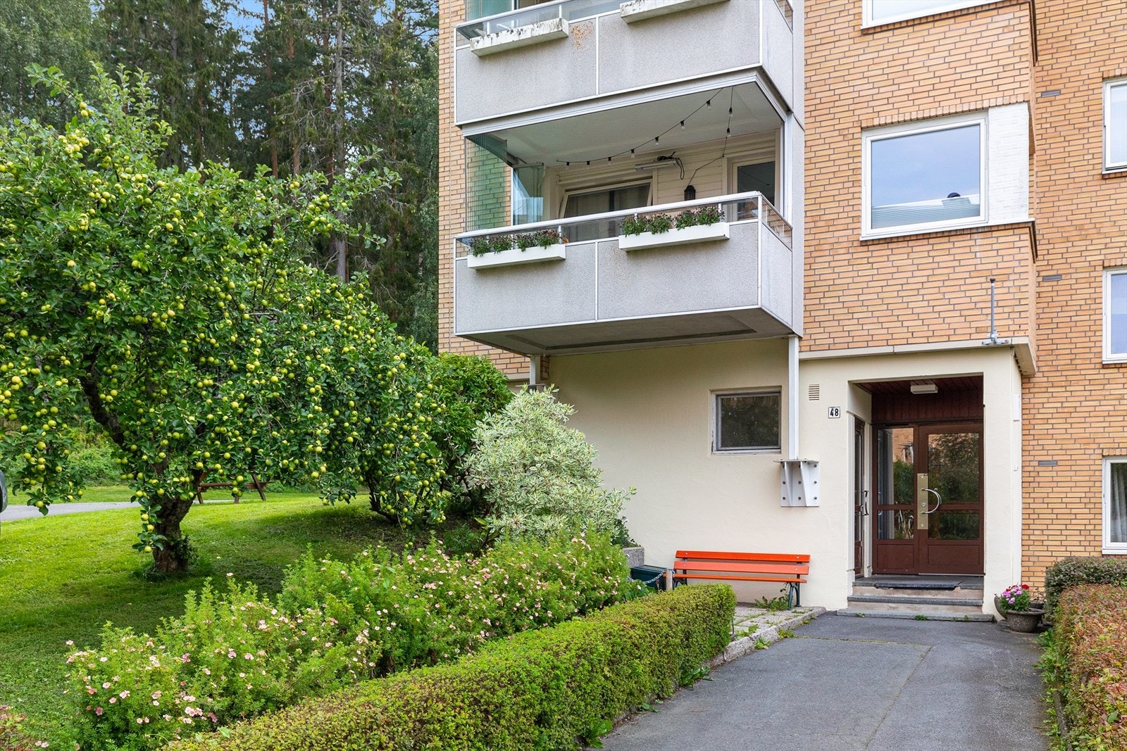 Fasadeinngang i naturrike omgivelser Galleribilde