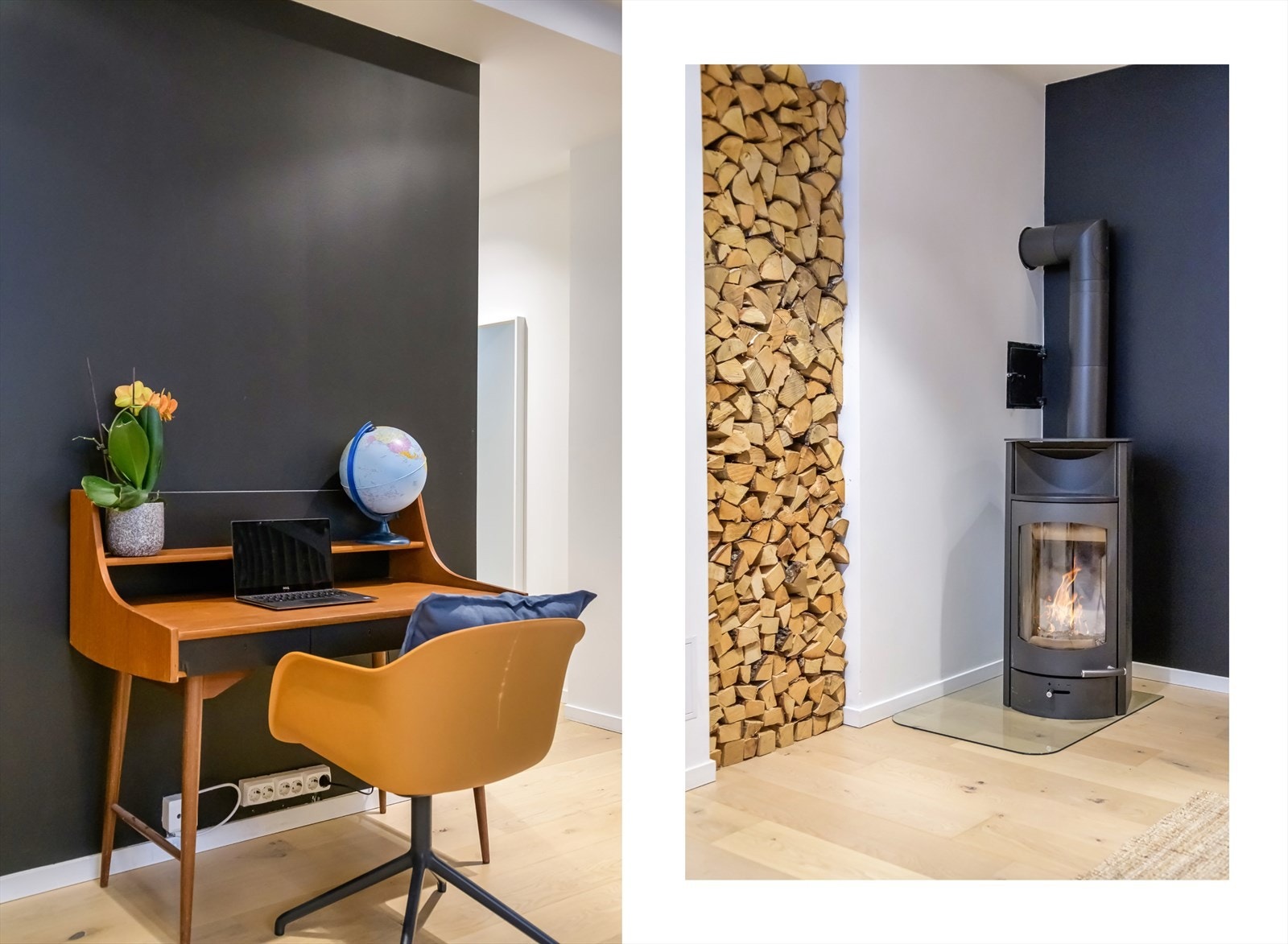 I kjellerstuen er det plass til en hjemmekontorløsning. Galleribilde