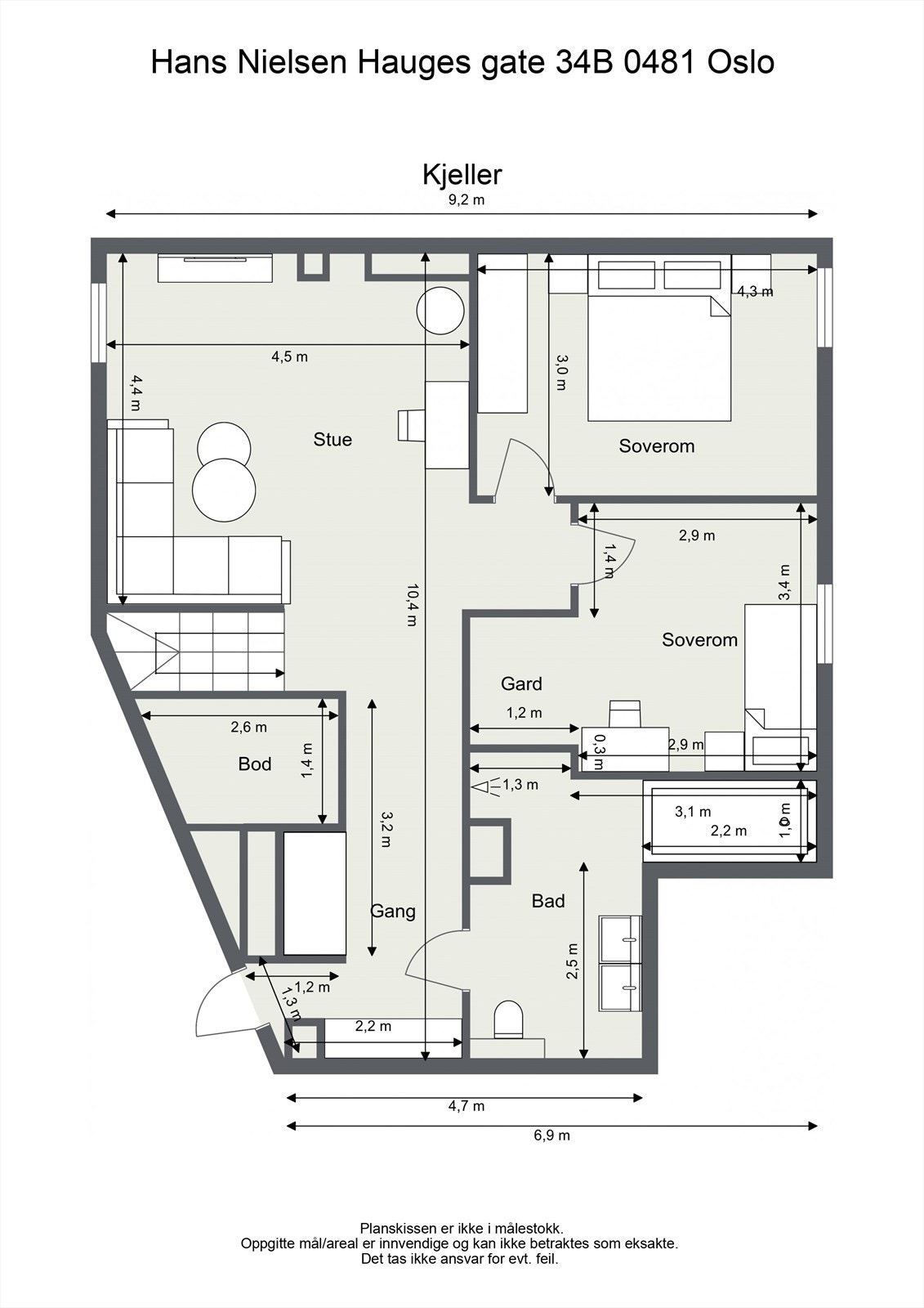 Plantegning underetasje Galleribilde