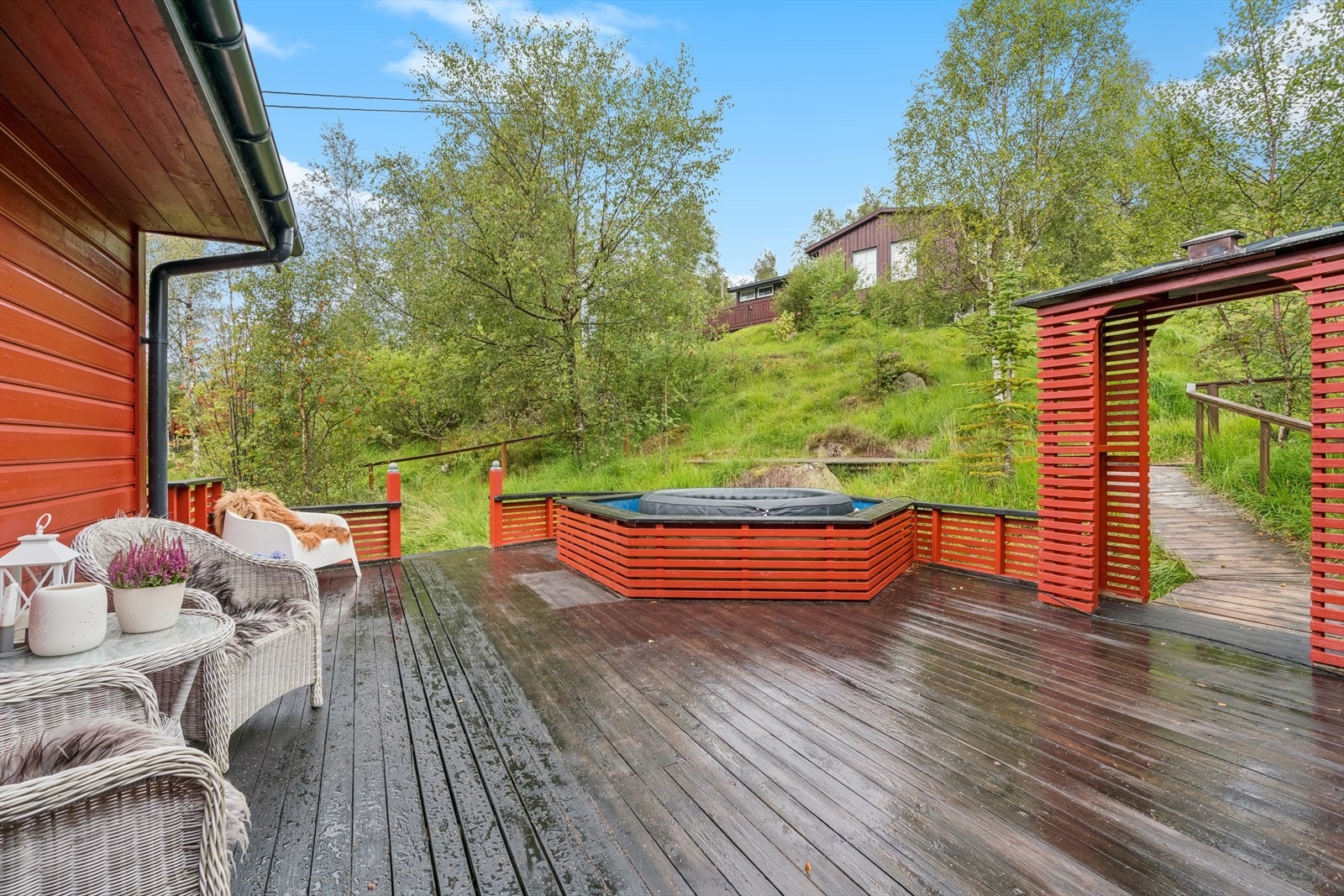 Her kan du enkelt flytte deg rundt etter solforholdene. Galleribilde