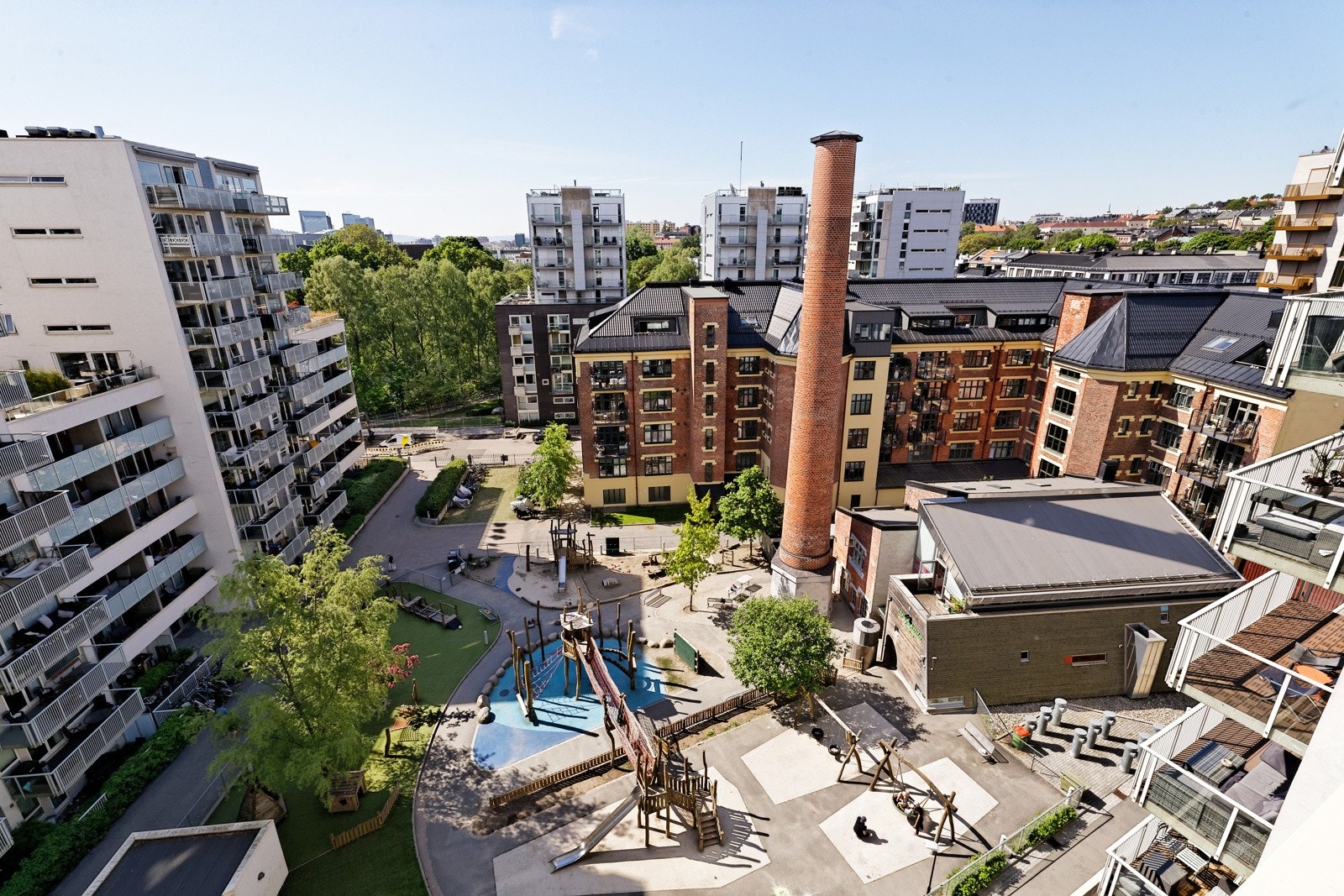 Utsiktsbilde fra felles takterrasse. Galleribilde