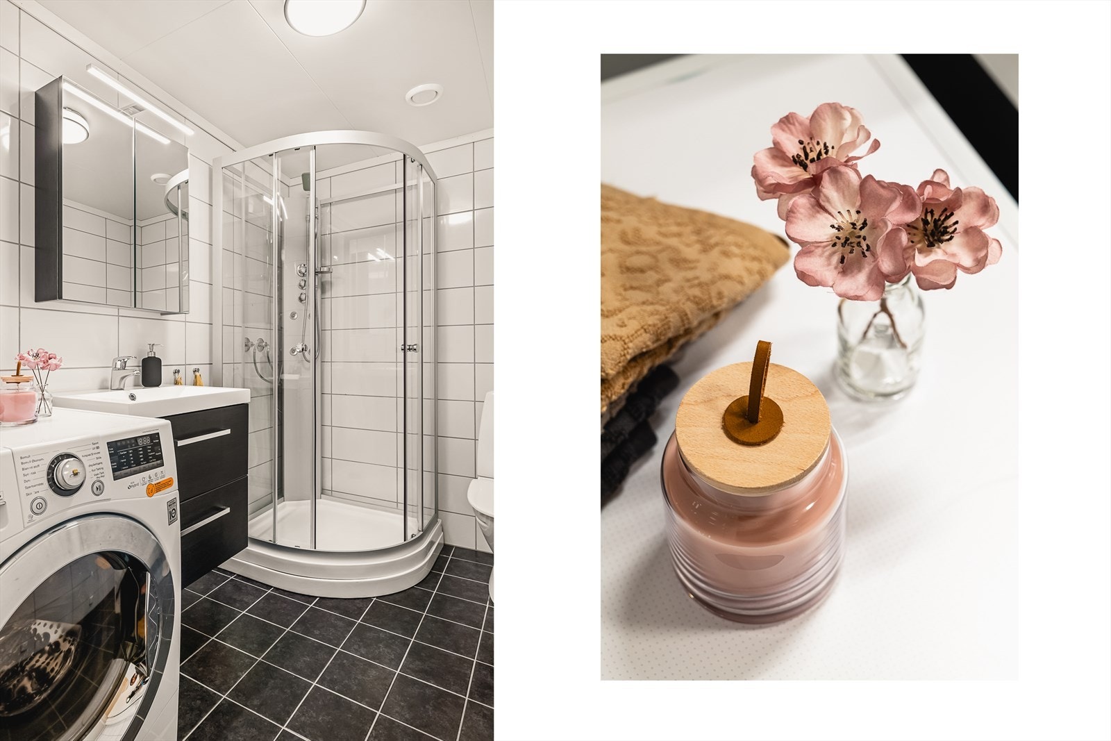 Nytt dusjkabinett ble montert våren 2015. Ny baderomsinnredning m/servant og nytt speilskap med belysning i sommeren 2024. Galleribilde