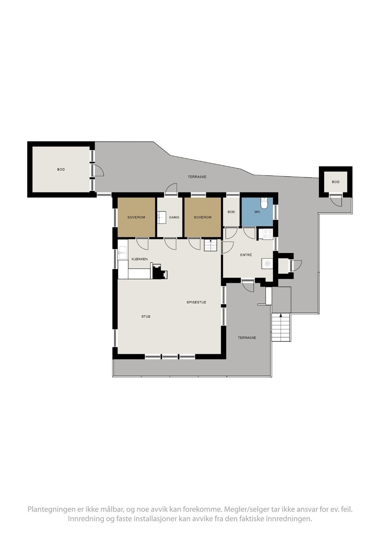 Planløsning til hovedetasje. Galleribilde