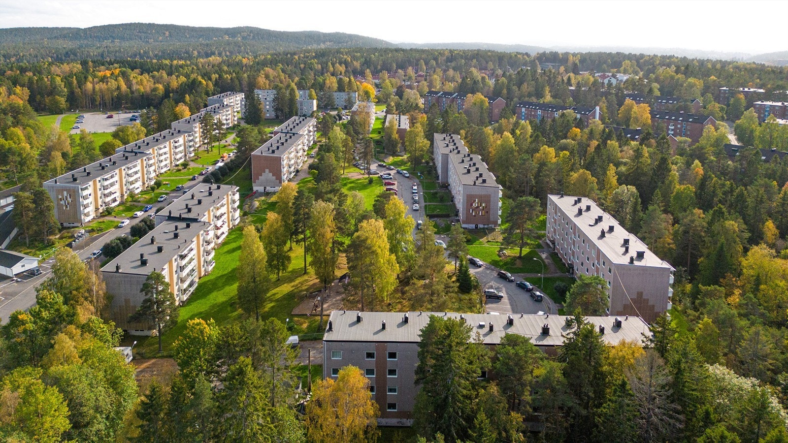 Dronebilde over Haraløkka borettslag! Galleribilde