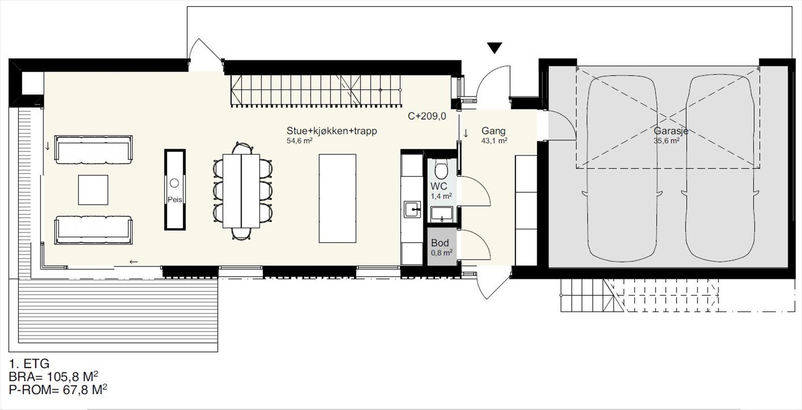 Plantegning 1.etasje fra siste endring Galleribilde