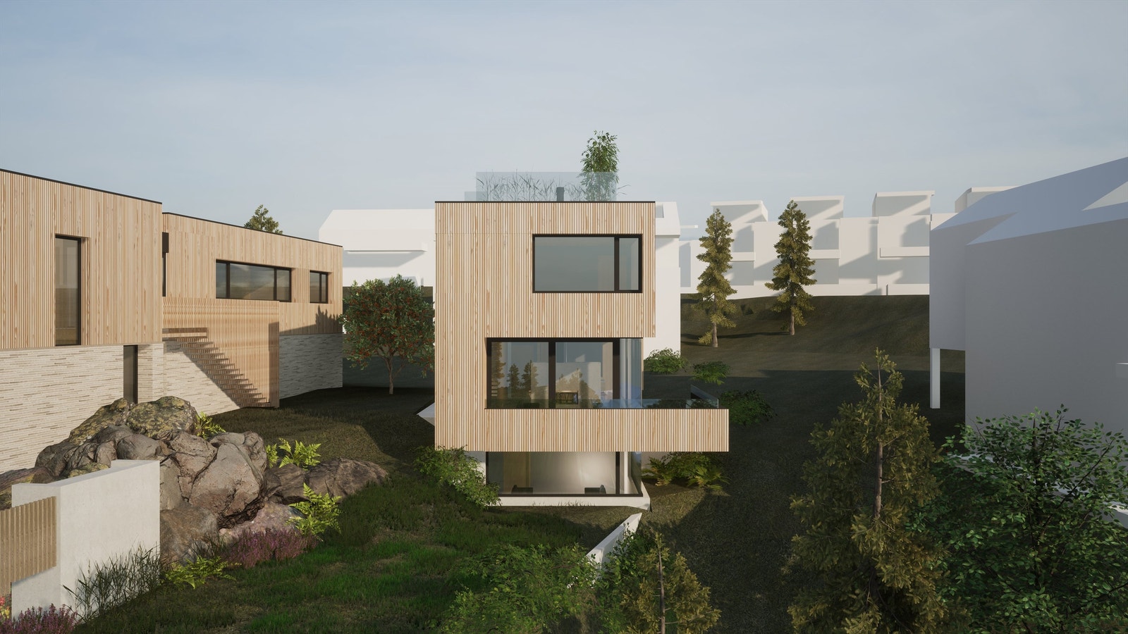 Boligen vil ligge på "åskammen" med flott utsikt mot vest og gode solforhold. Illustrasjon - avvik vil forekomme Galleribilde