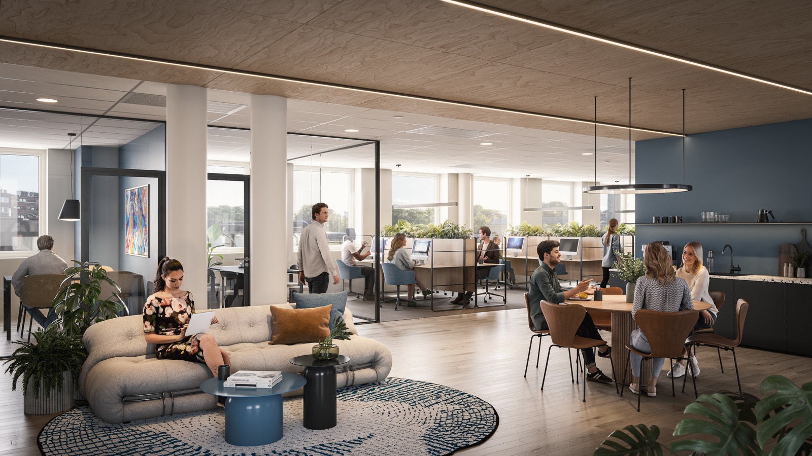 Illustrasjonsbilde fra 2. etg. Her vil de ansatte trives godt og vi hjelper med utforming av lokalene Galleribilde