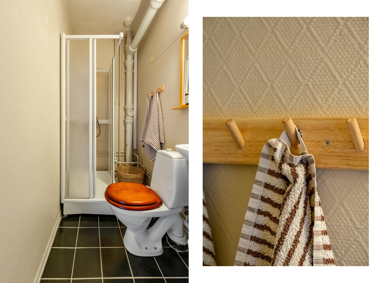 Borettslaget har fellesvaskeri i kjeller slik at man slipper vaskemaskin som opptar plass på badet. Galleribilde