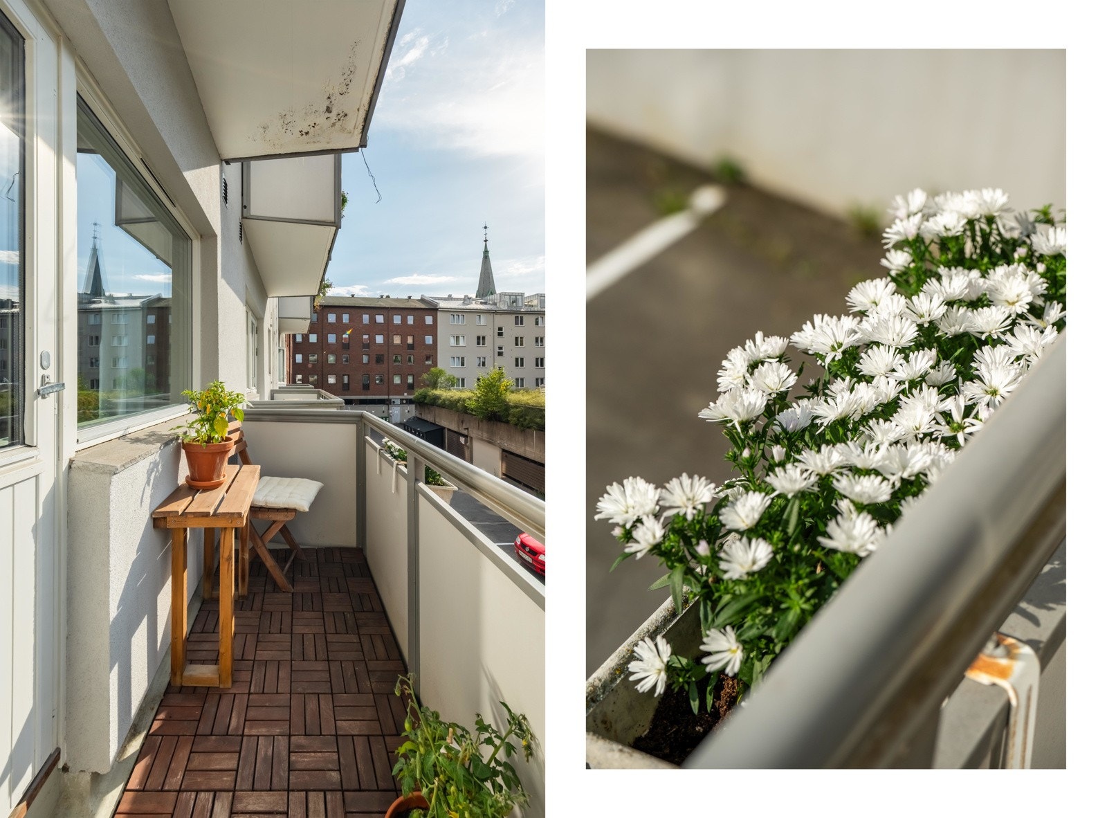 På disse 3 kvadratmeterne er det plass til å innrede med hyggelig sitteplass. Det er tillatt med grill. Galleribilde