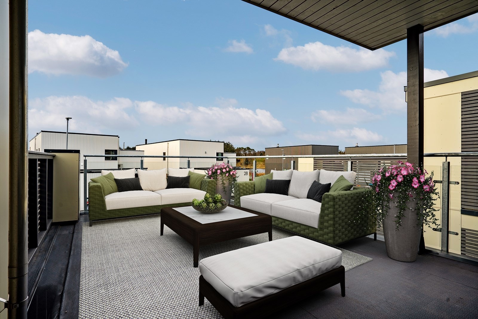 Terrasse med illustrasjonsmøbler Galleribilde