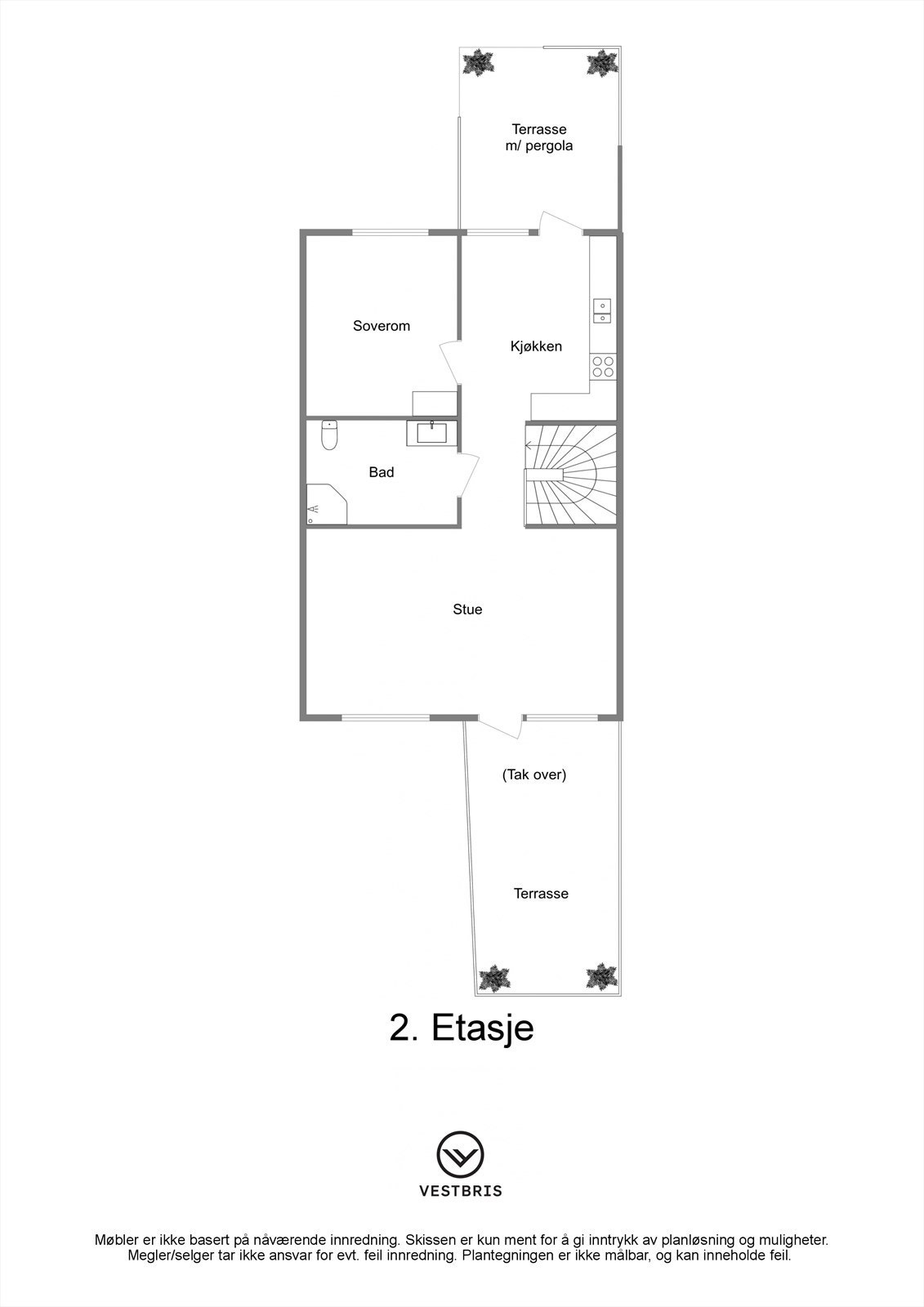 Plantegning - Spannatoppen 52, 5542 Karmsund - 2. Etasje - 2D Galleribilde