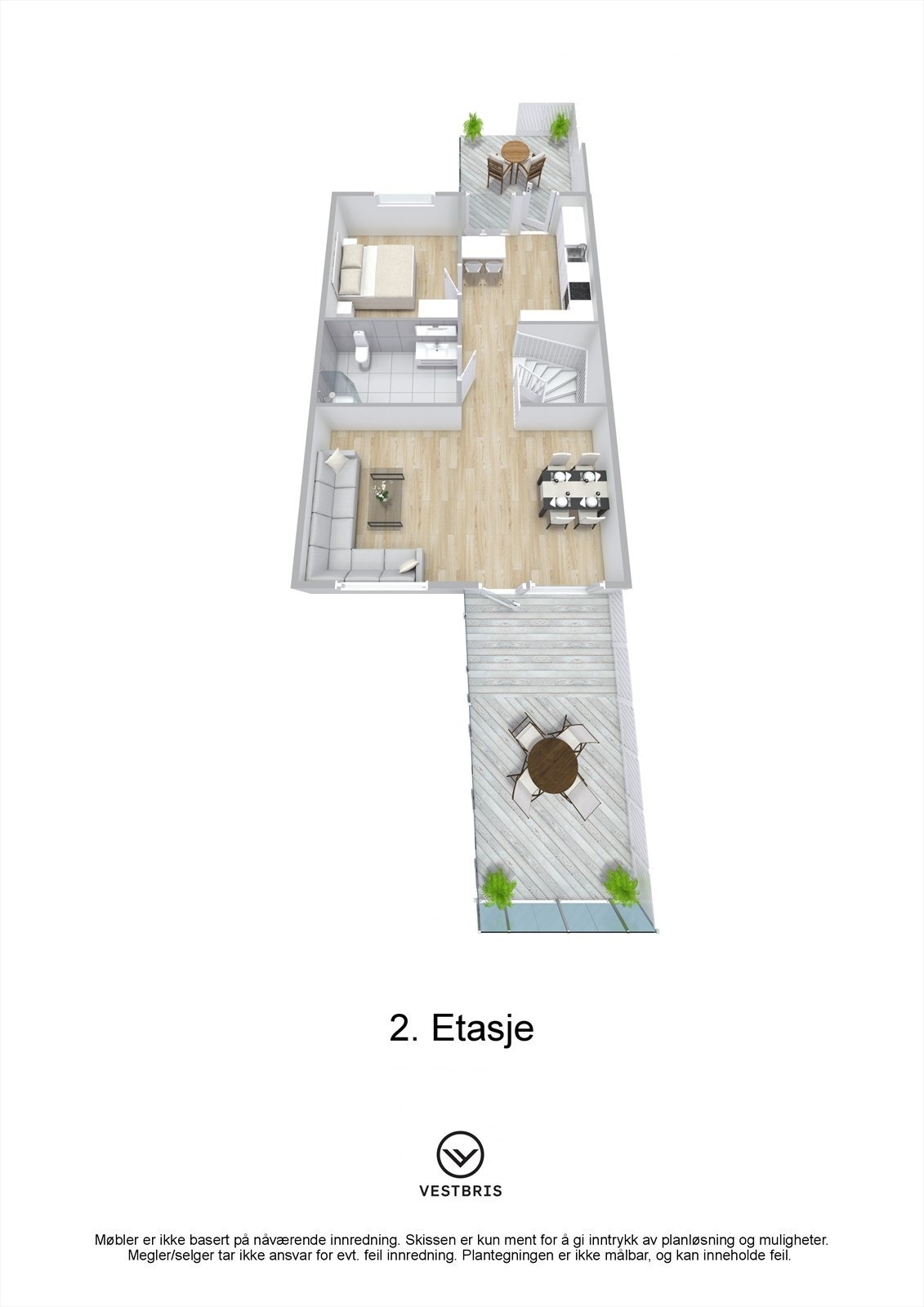 Plantegning - Spannatoppen 52, 5542 Karmsund - 2. Etasje - 3D Galleribilde