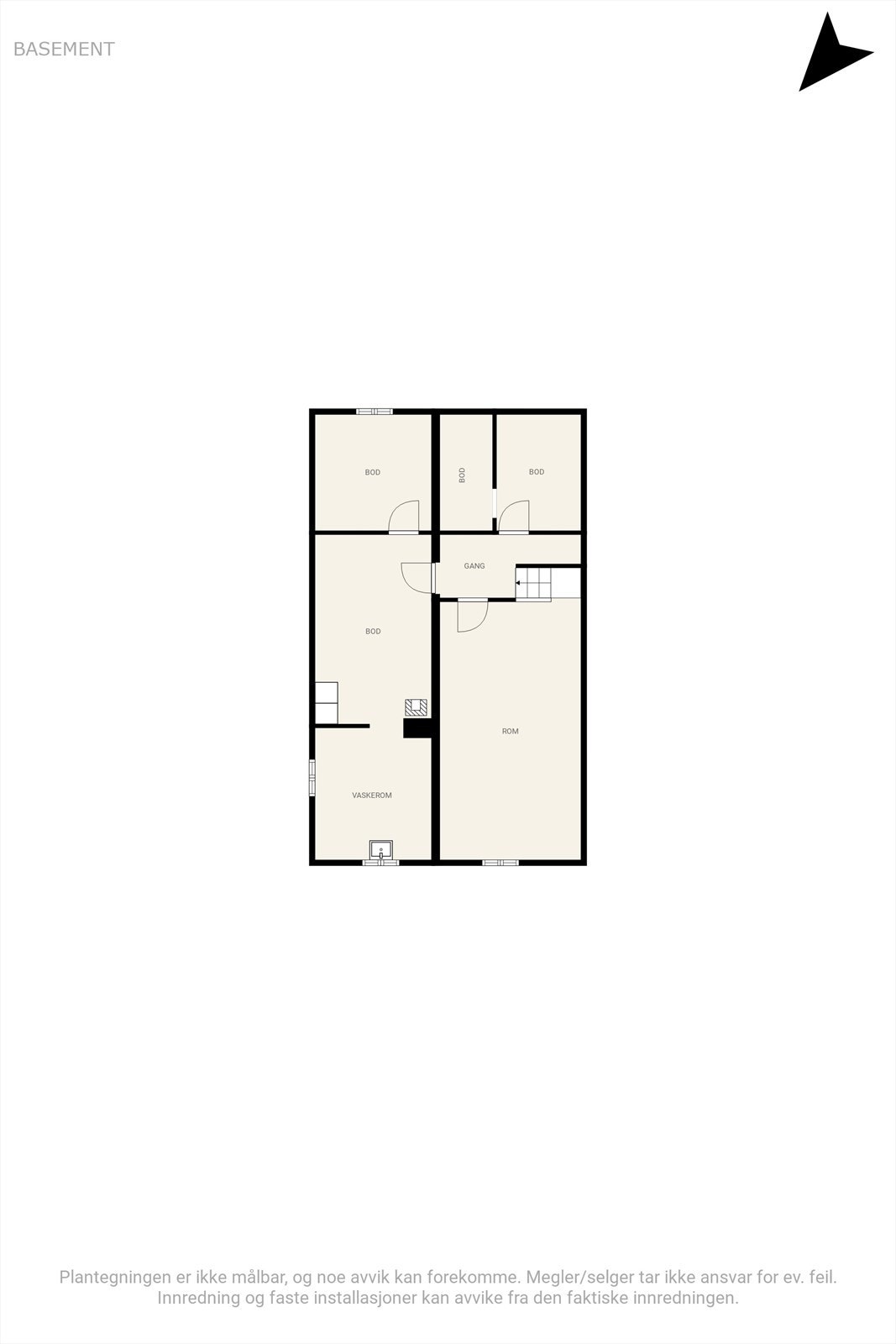 Plantegning kjeller. Galleribilde