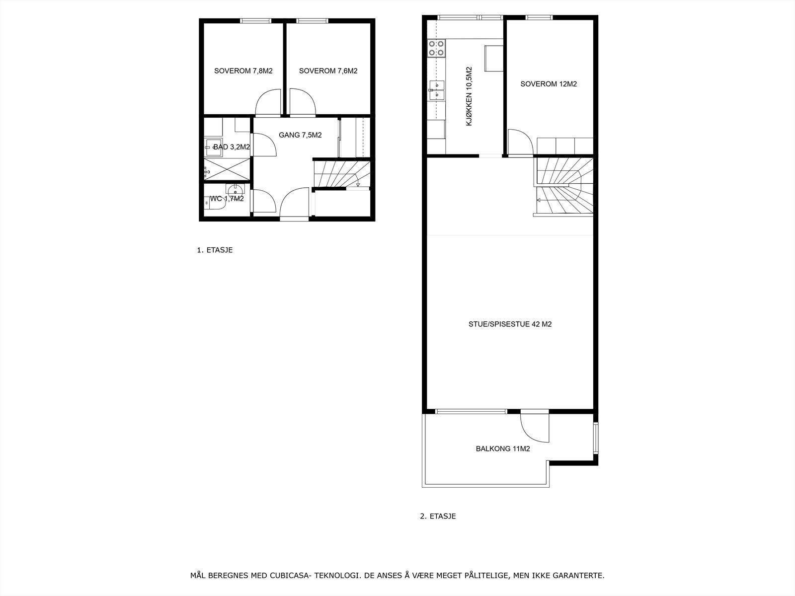 Planskisser begge etasjer. Galleribilde