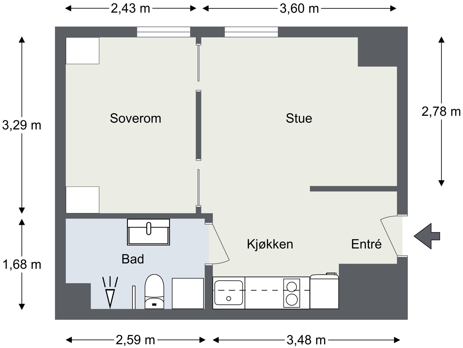 Boligens planløsning Galleribilde