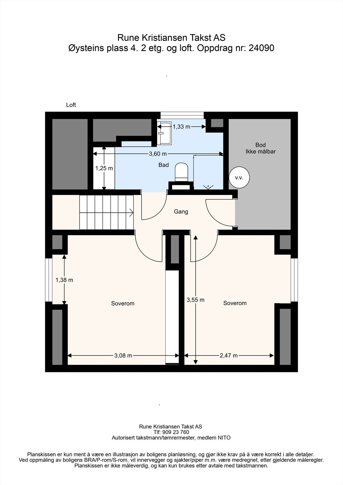 Planskisse fra takstmann. Galleribilde