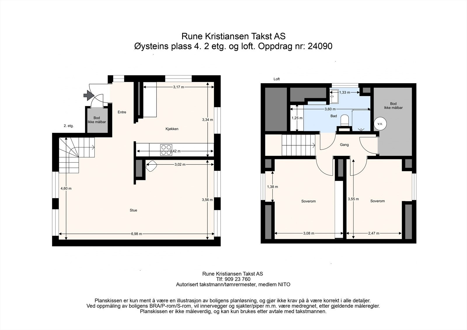 Planskisse fra takstmann. Galleribilde