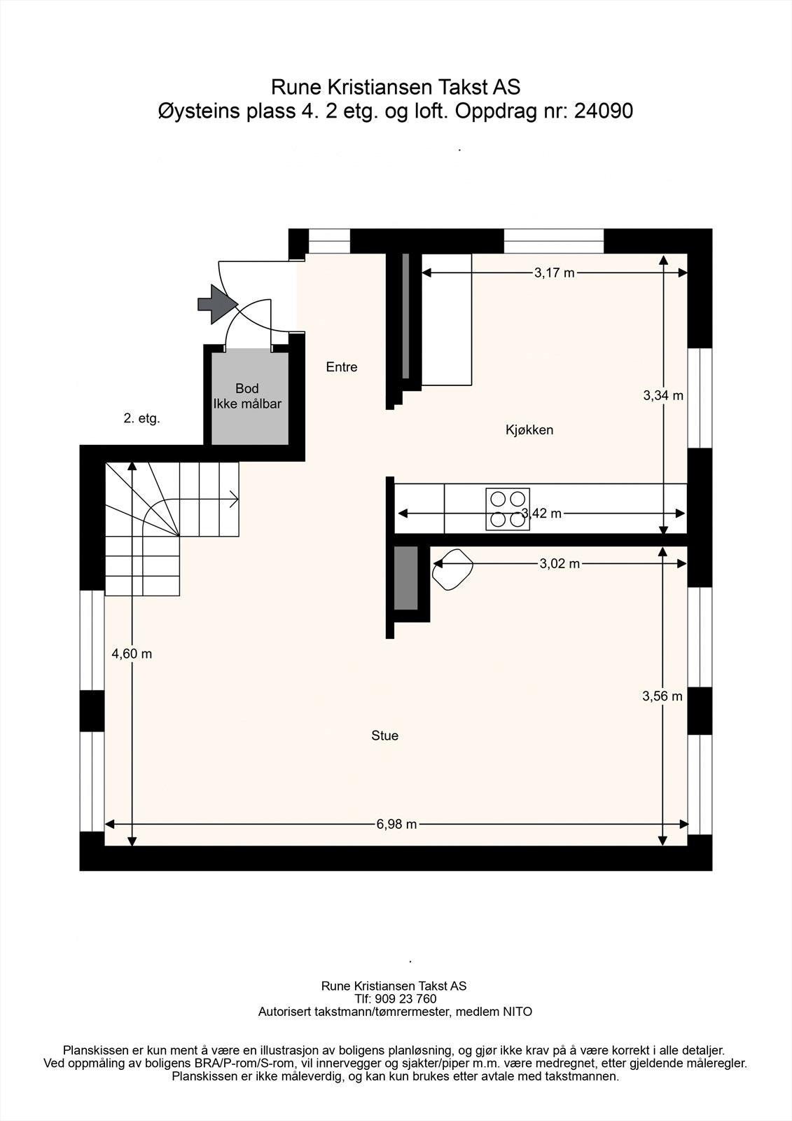 Planskisse fra takstmann. Galleribilde